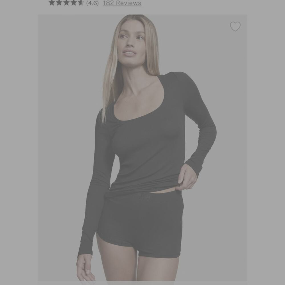 Victorias Secret Black Modal Ribbed Long Sleeve Short Pajama Set XXL Plus Size